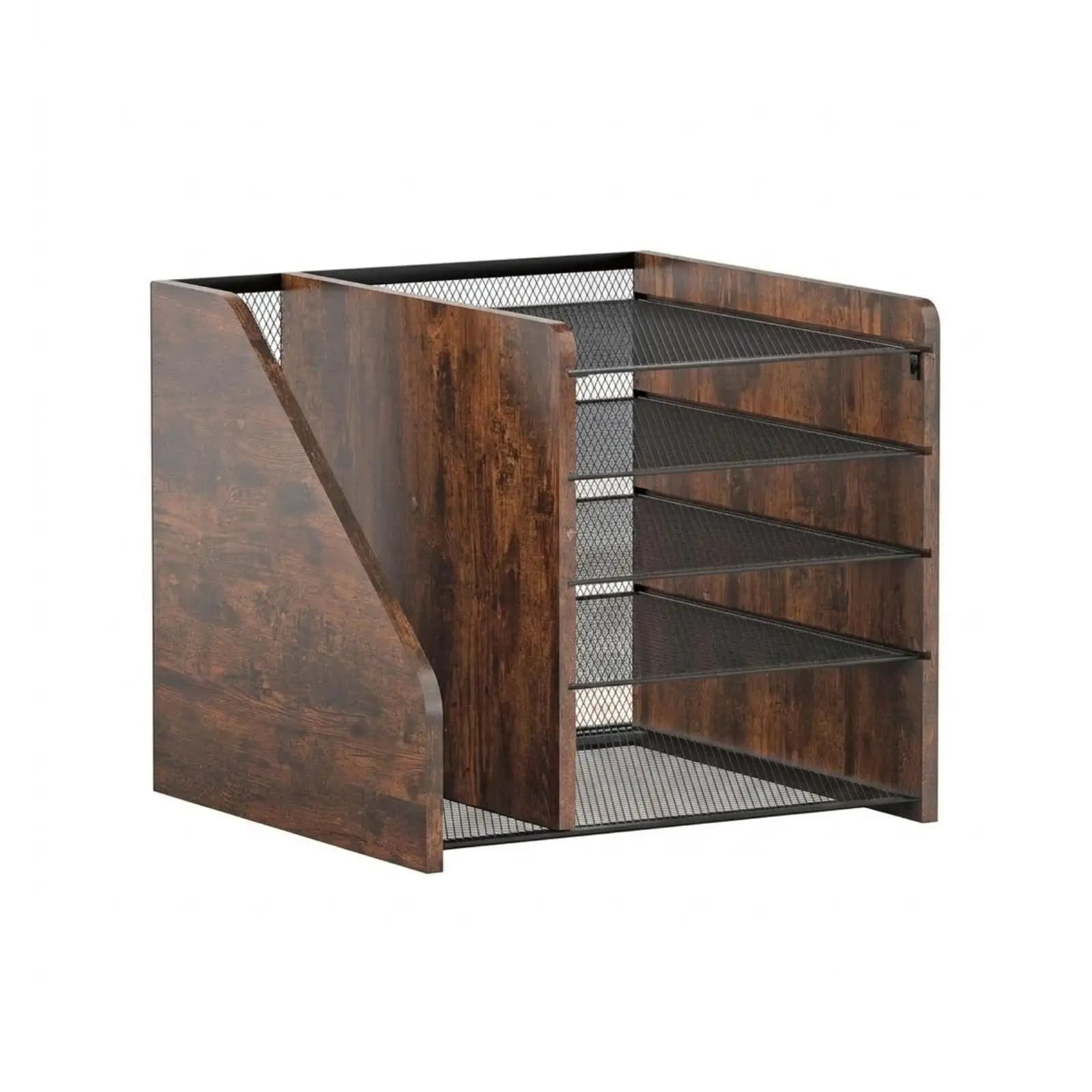 Wooden File Organizer Space Saving Desktop Shelf Organizer Large Desk Organizer for Home Workspace