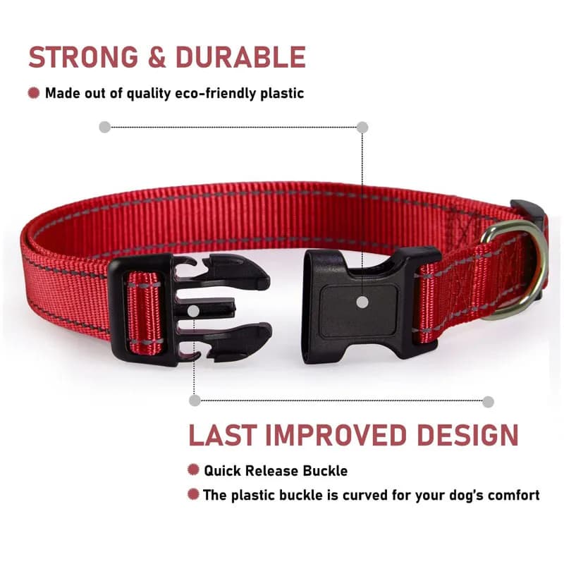 Adjustable Dog Collar with Quick Release Buckle