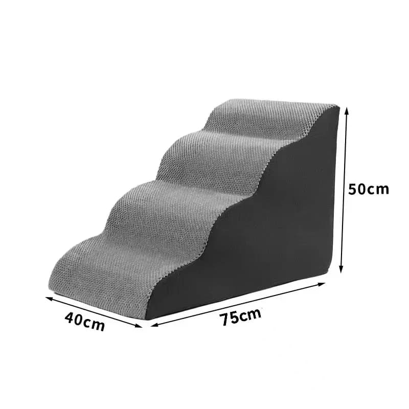 Curved Foam Pet Stairs with Washable Cover