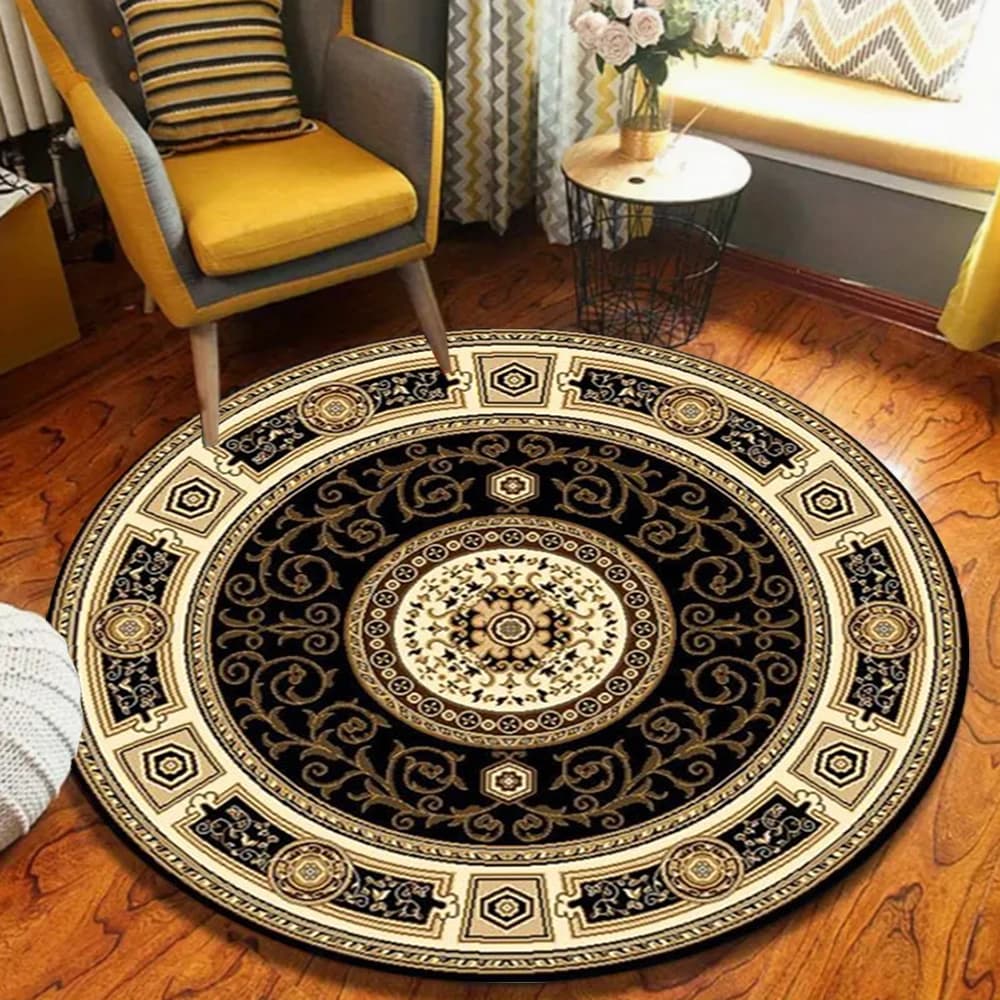 Vintage Persian Pattern Round Area Rug