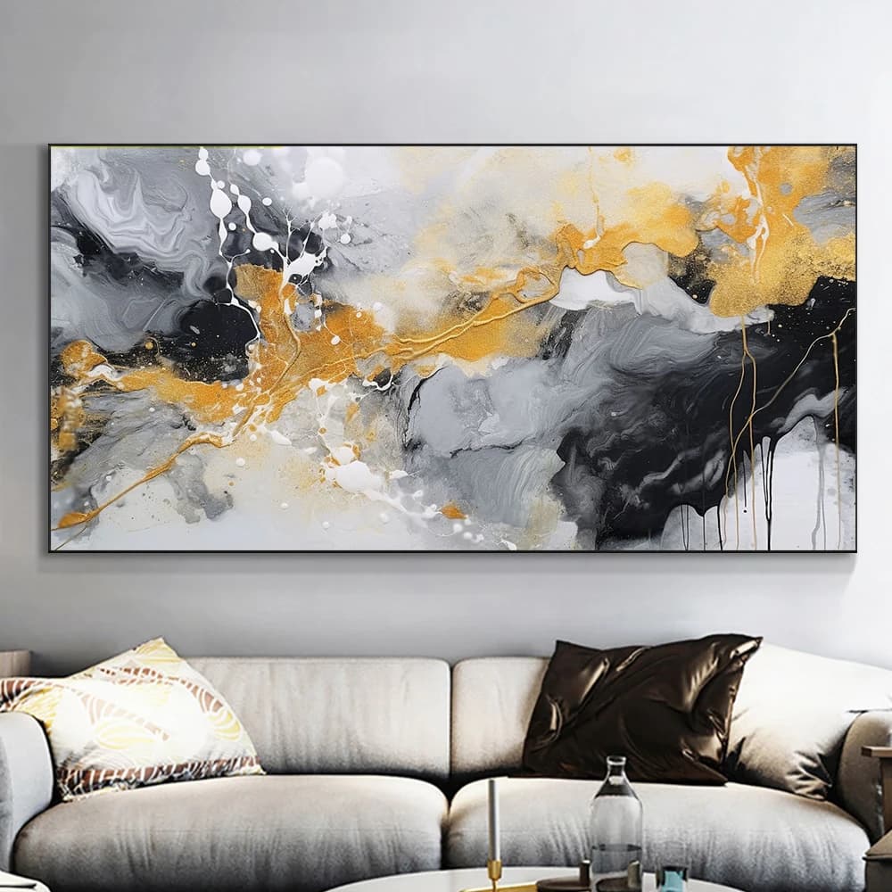 Wall Painting Abstract Golden Art Wall Pictures For Living Room Canvas Painting Home Decor Posters And Prints Vintage Cuadros