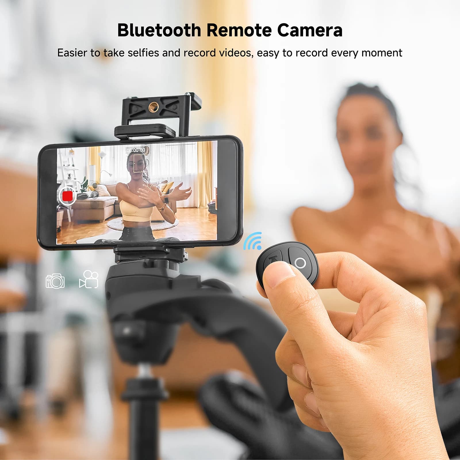 GITFOS Phone Remote Control for TikTok Scroller Ring Bluetooth Page Turning Ring Roller Both Camera Remote Control Function