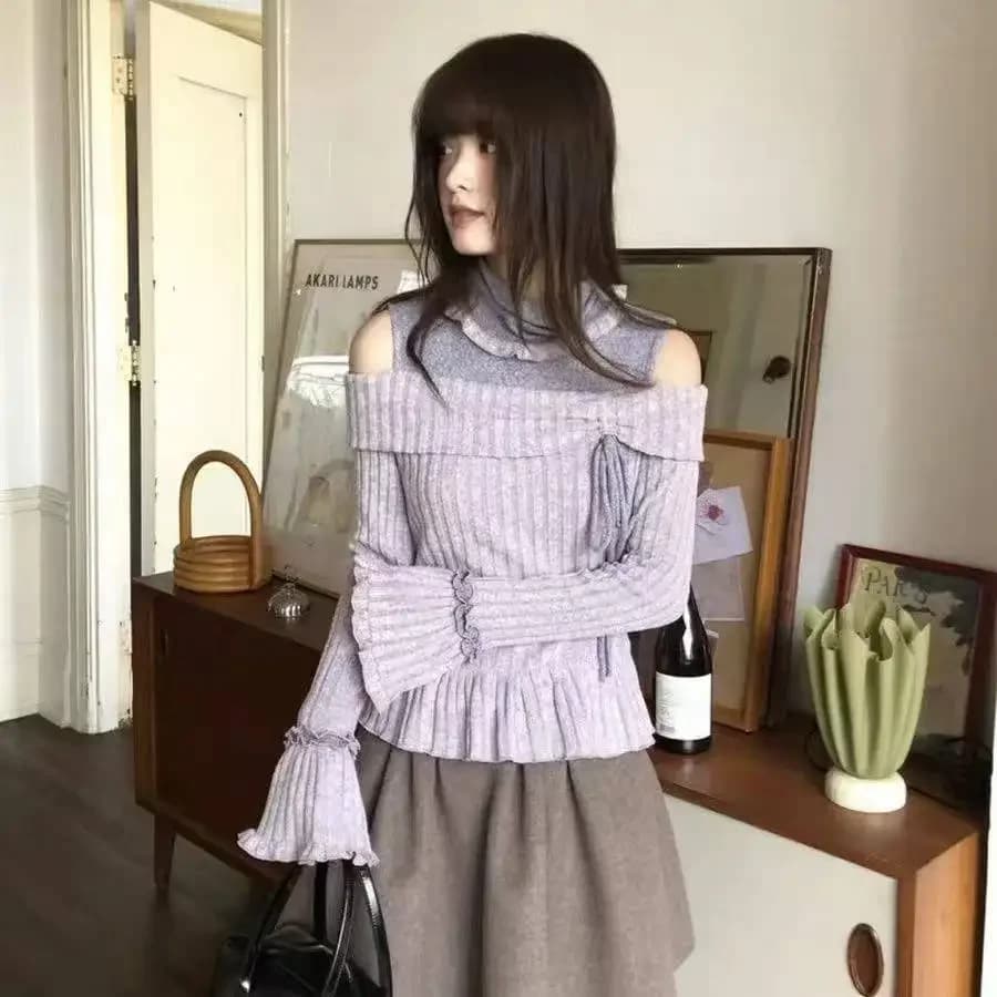 Girls Long Sleeve Pullover Top Y2K Lolita