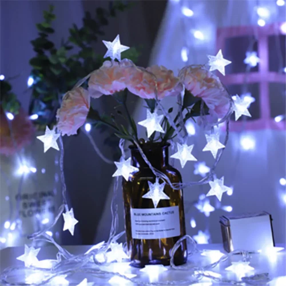 LED Star String Lights Battery Powered