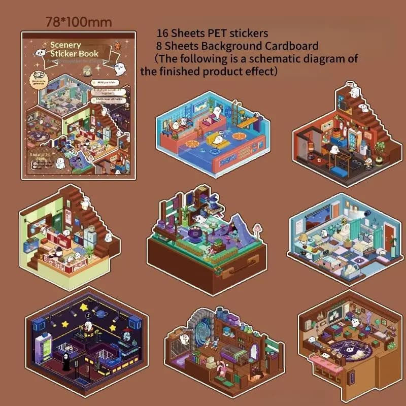 Kids Room Decor 3D Cute Cartoon Landscaping Stickers Perfect for Wall Art