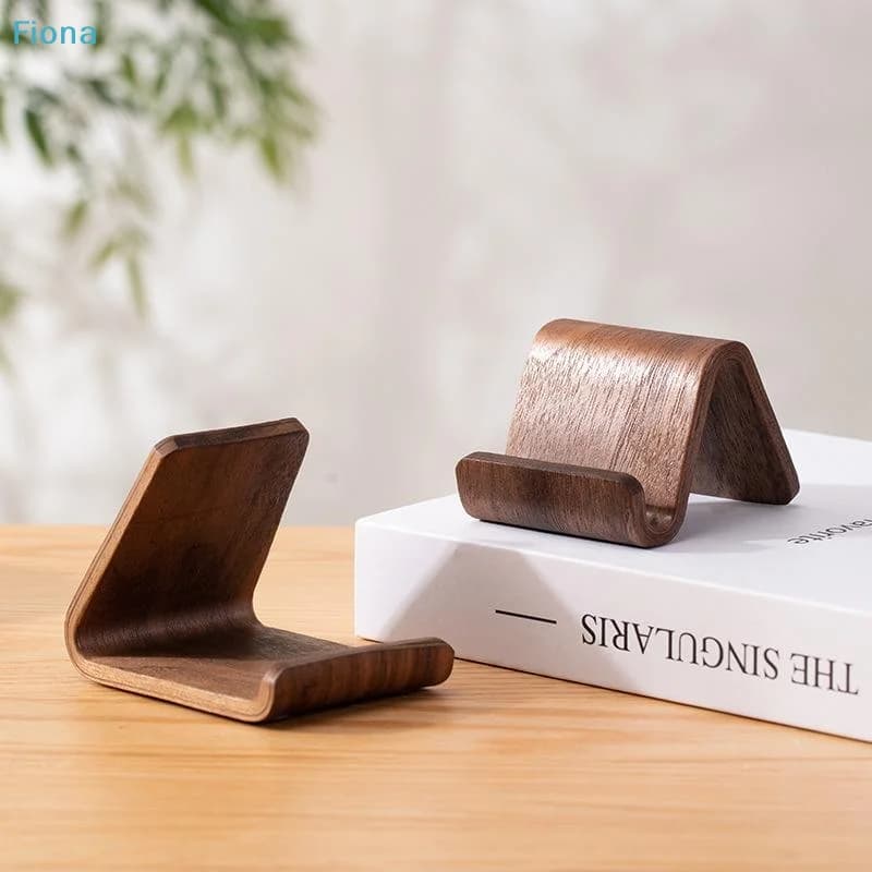 ☽Wooden Phone Stand,Minimalist Walnut Cell Phone Holder,Desktop Phone Stand for All Smartphones & Tablets
