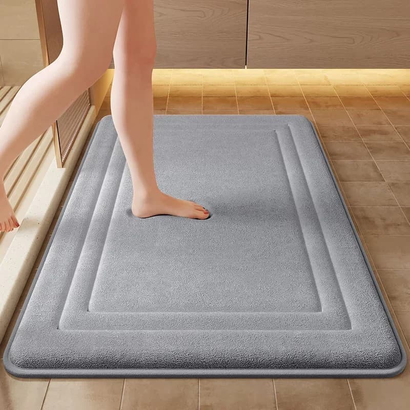 Soft Solid Color Bath Mat Water Absorbent
