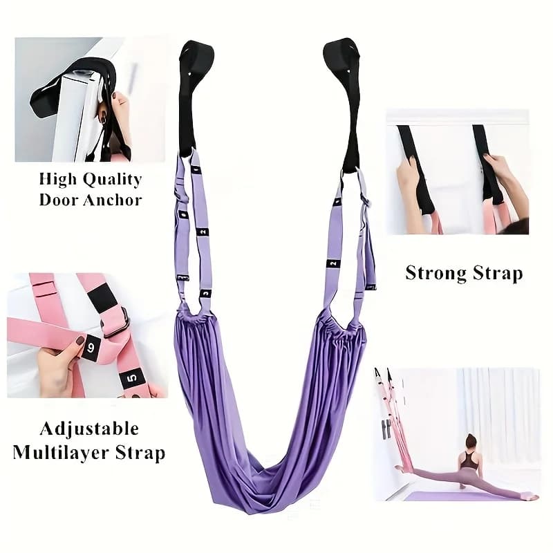 Adjustable Aerial Yoga Strap with Door Anchor