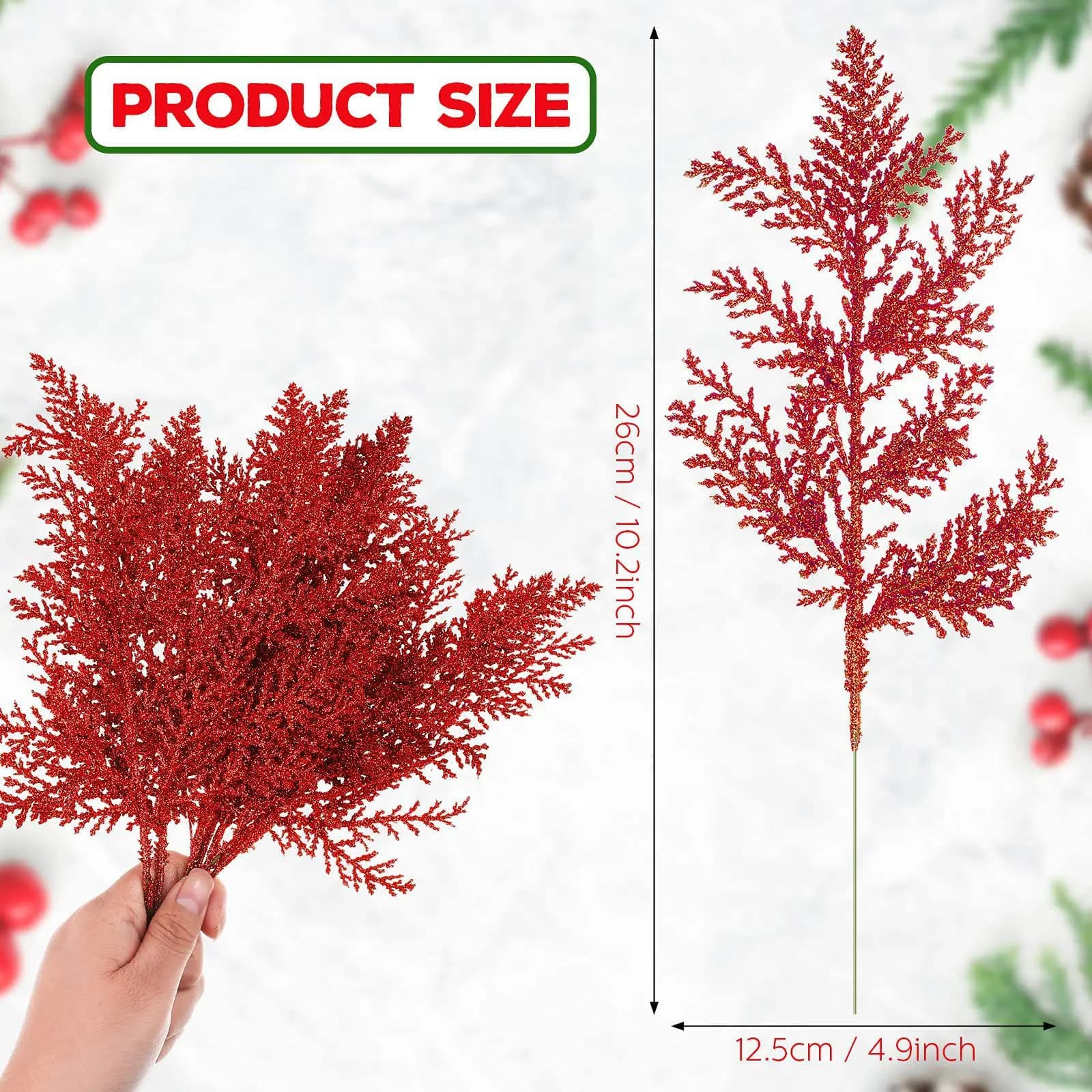 Glitter Branches Artificial Berry Floral Stems