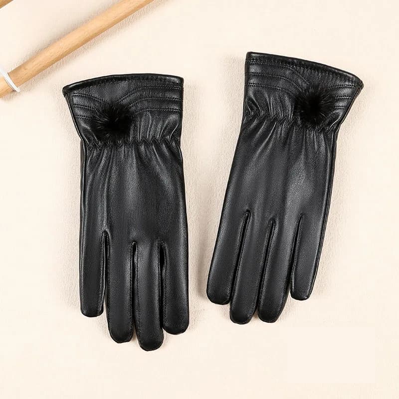 Women's Genuine Leather Winter Gloves