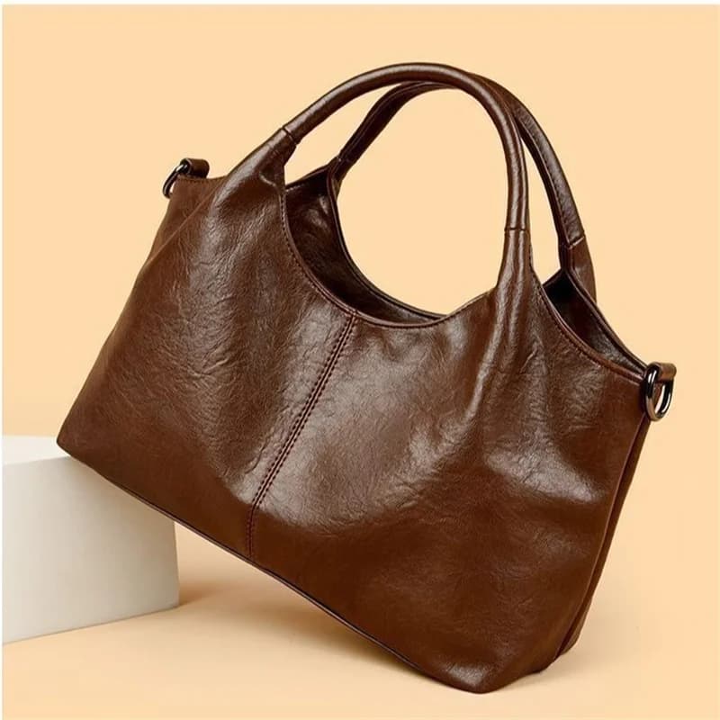 Women's Handbag, Large Capacity Elegant Detachable Crossbody & Handheld Shoulder Bag with Golden Tone Hardware, Zipper Closure