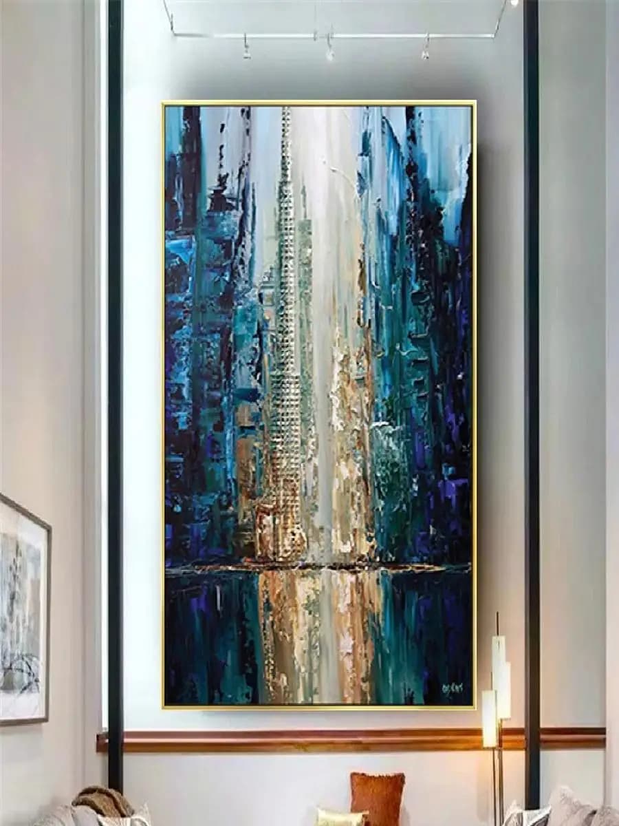 Abstract Canvas Wall Art with Gold Foil