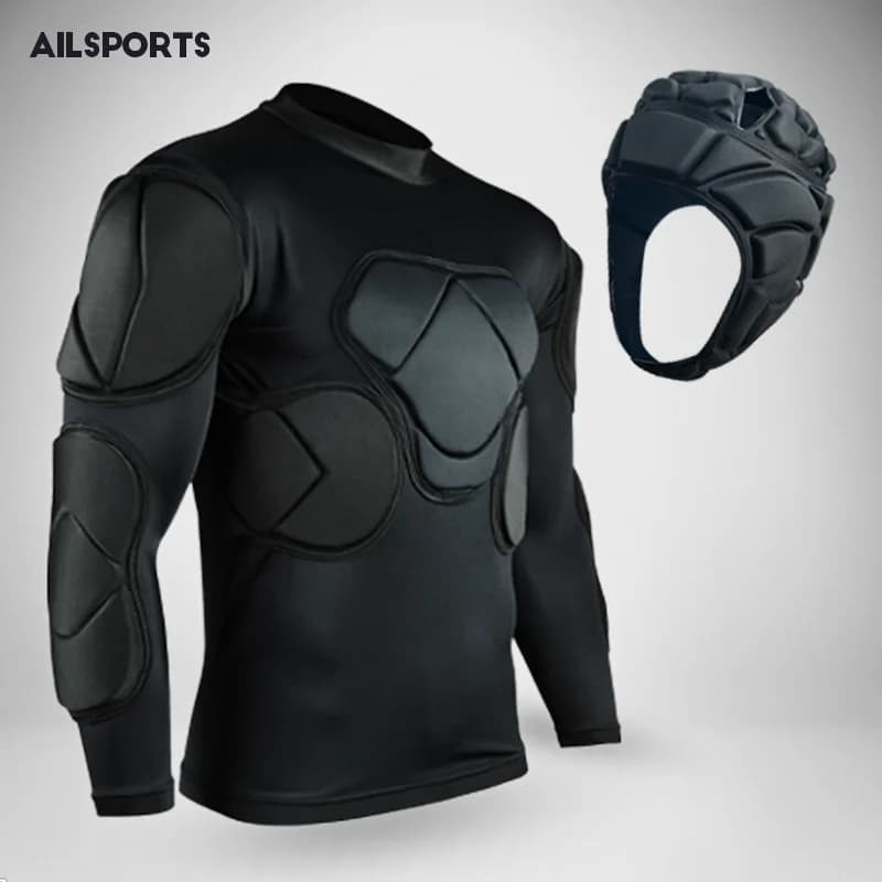 New Sports Safety Protection Thickened Gear Soccer Goalkeeper Jersey T-Shirt Outdoor Elbow Football Jerseys Vest Padded Protecto