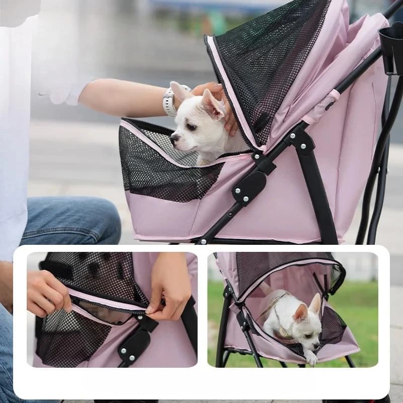 Pet Stroller, Cat Dog Stroller Cat Teddy Bear for Outdoor Activities Lightweight and Foldable Small Pet Dog