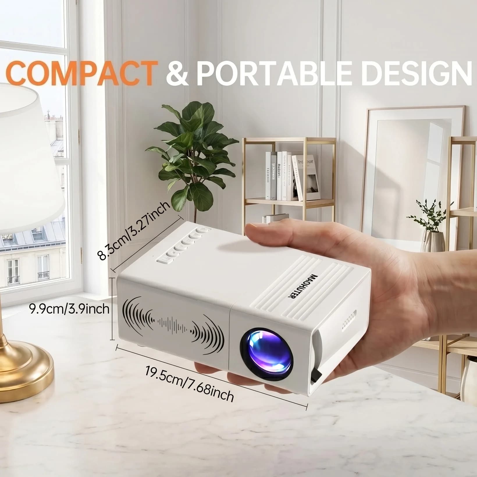 Portable Mini Projector For Multiple Scenes Built-In Speaker Compatible Tablet ,With Remote Control For Immersive Viewing Effect