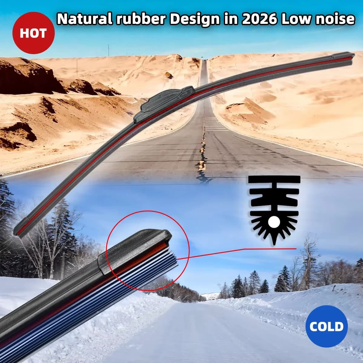Windshield Wiper Blade 11-Layer Rubber