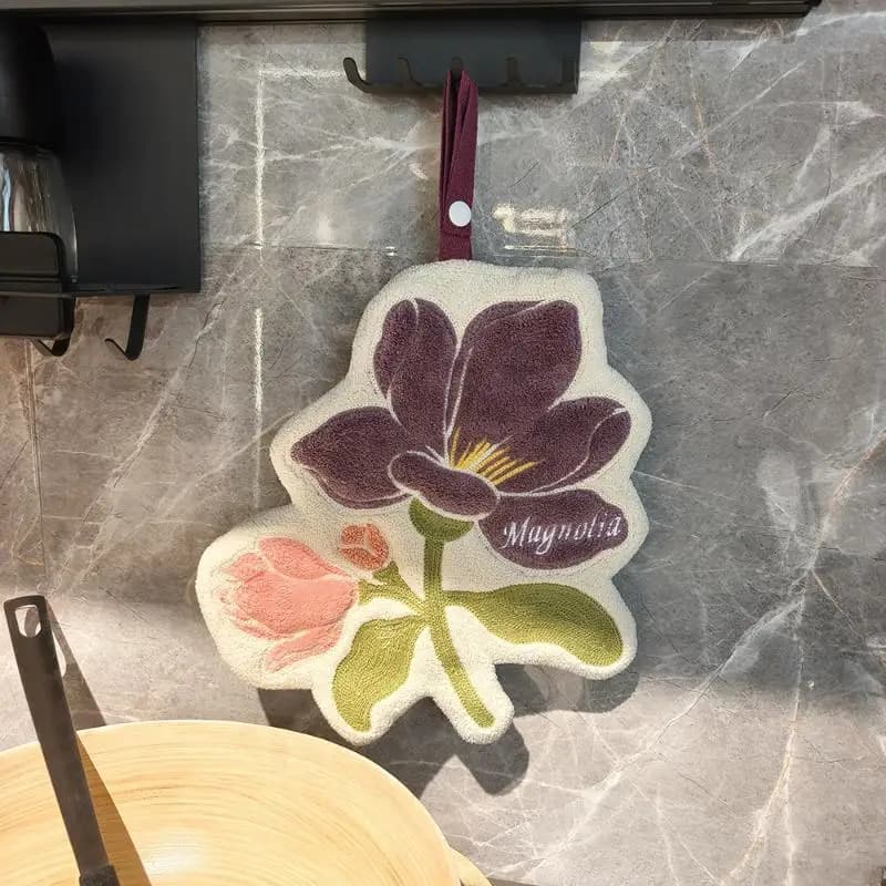 Microfiber Hand Towel with Floral Design