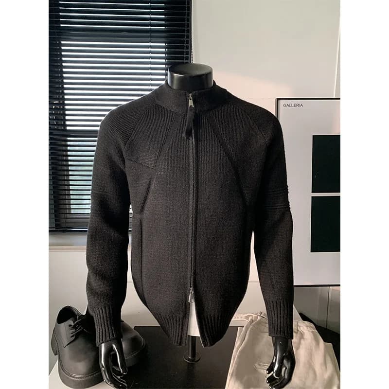 Thermal Double Zipper Cardigan Jacket