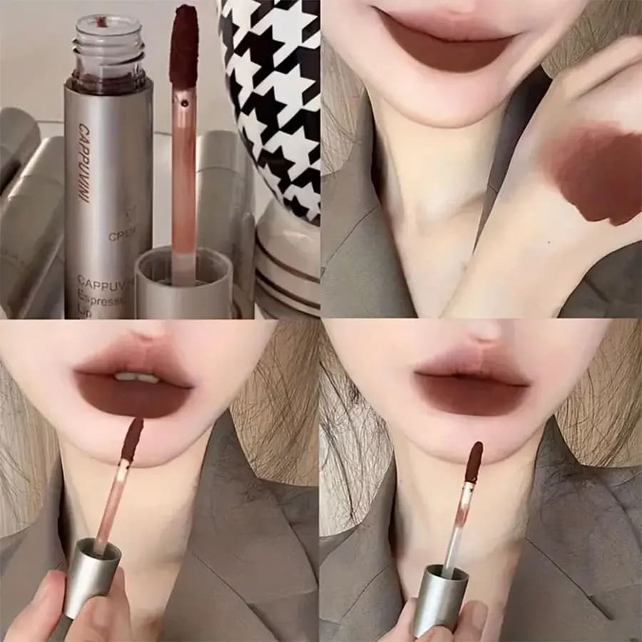 Matte Waterproof Lip Gloss in Nude Brown