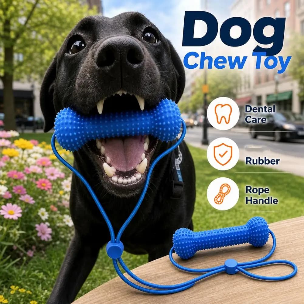Dual-Action Canine Dental Chew Toy