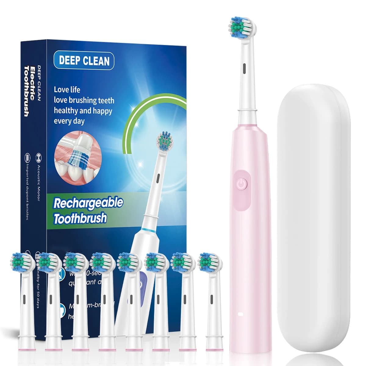 Electric Rotary Toothbrush with Timer and Heads