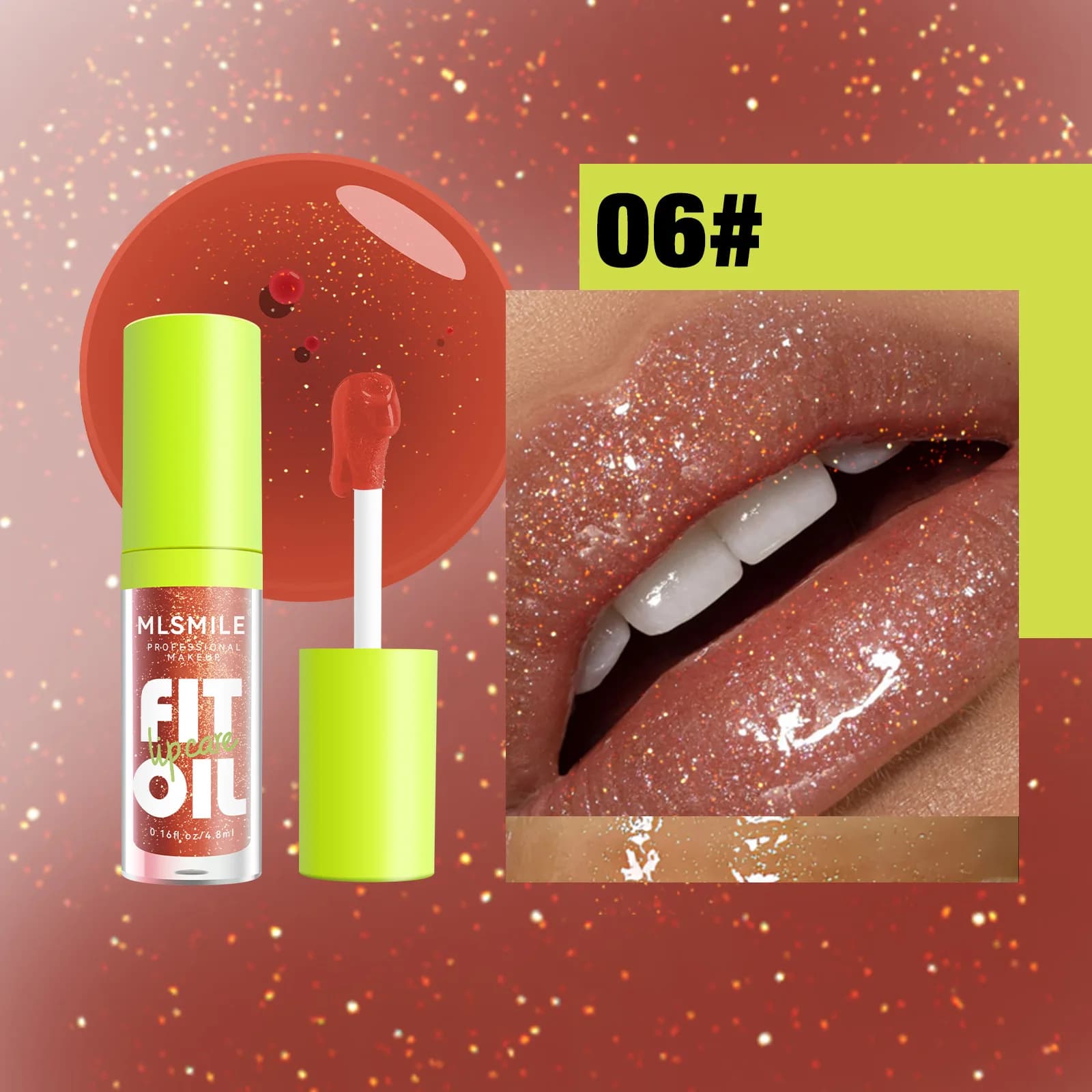 Glossy Lip Care Oil, 8 Available Shades, Hydrate And Soften Lips, Create Plump Dewy Lip Look, Comfortable All‑day Wearing