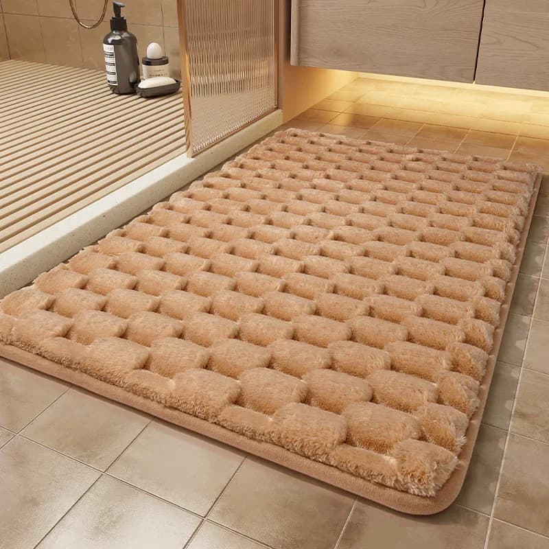 Soft Solid Color Bath Mat Water Absorbent