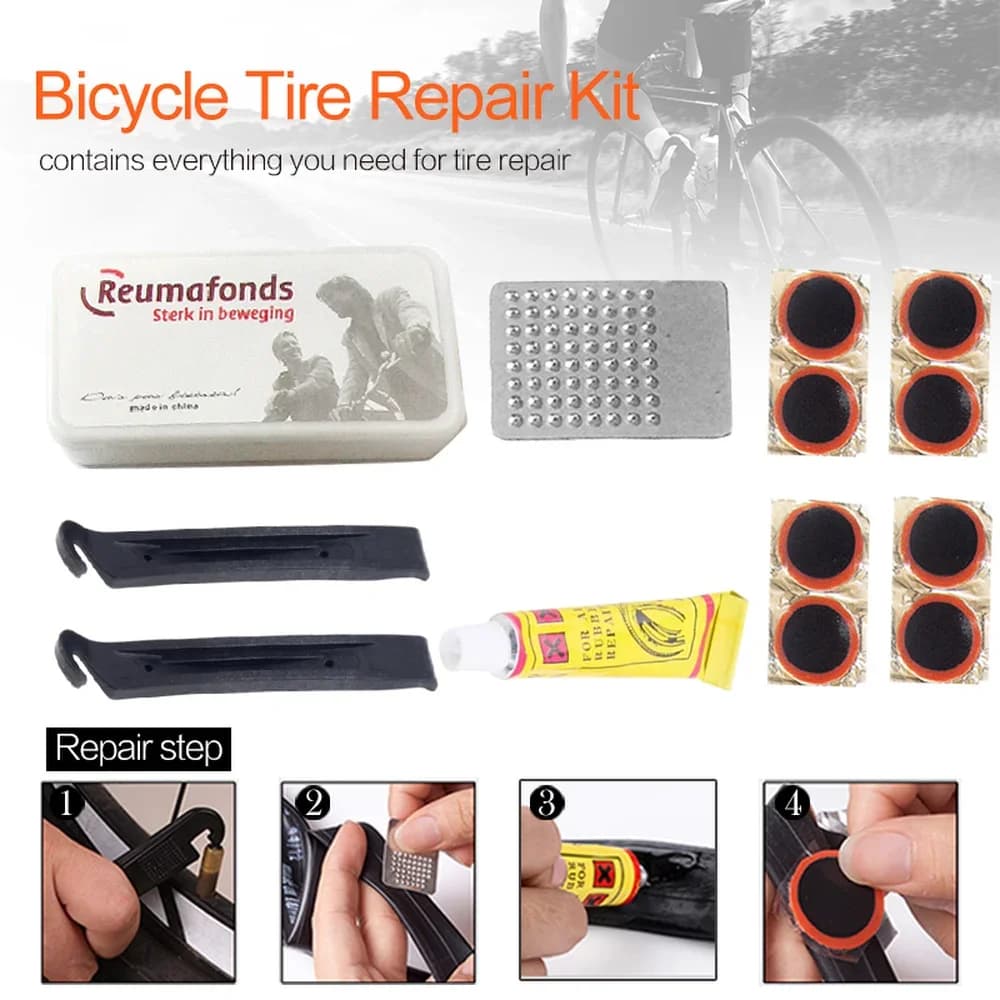Bicycle Tire Repair Kit with Patches and Levers