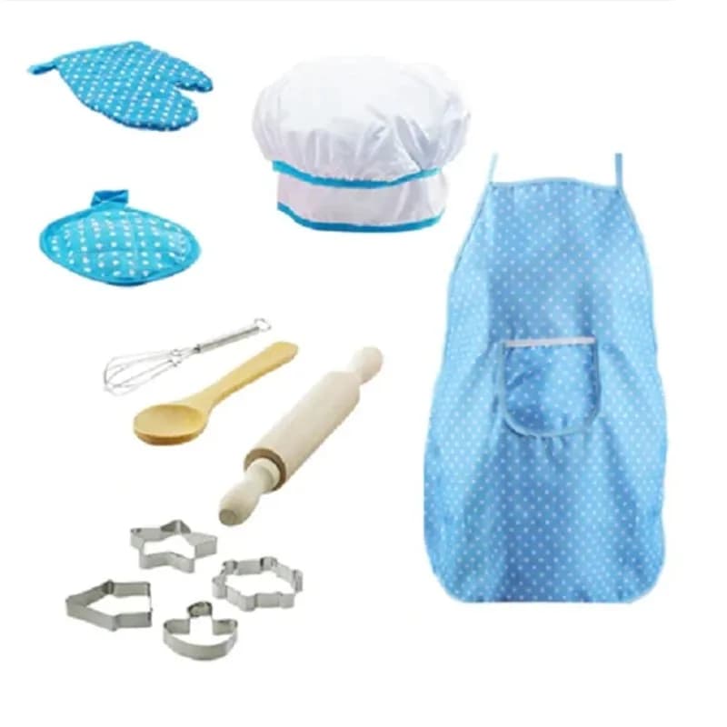 Kitchen Toy Play House For Girls Kids Simulation Kitchen Toy Utensils Supplies Set Baking Tools Cake Apron Chef Clothes Gift