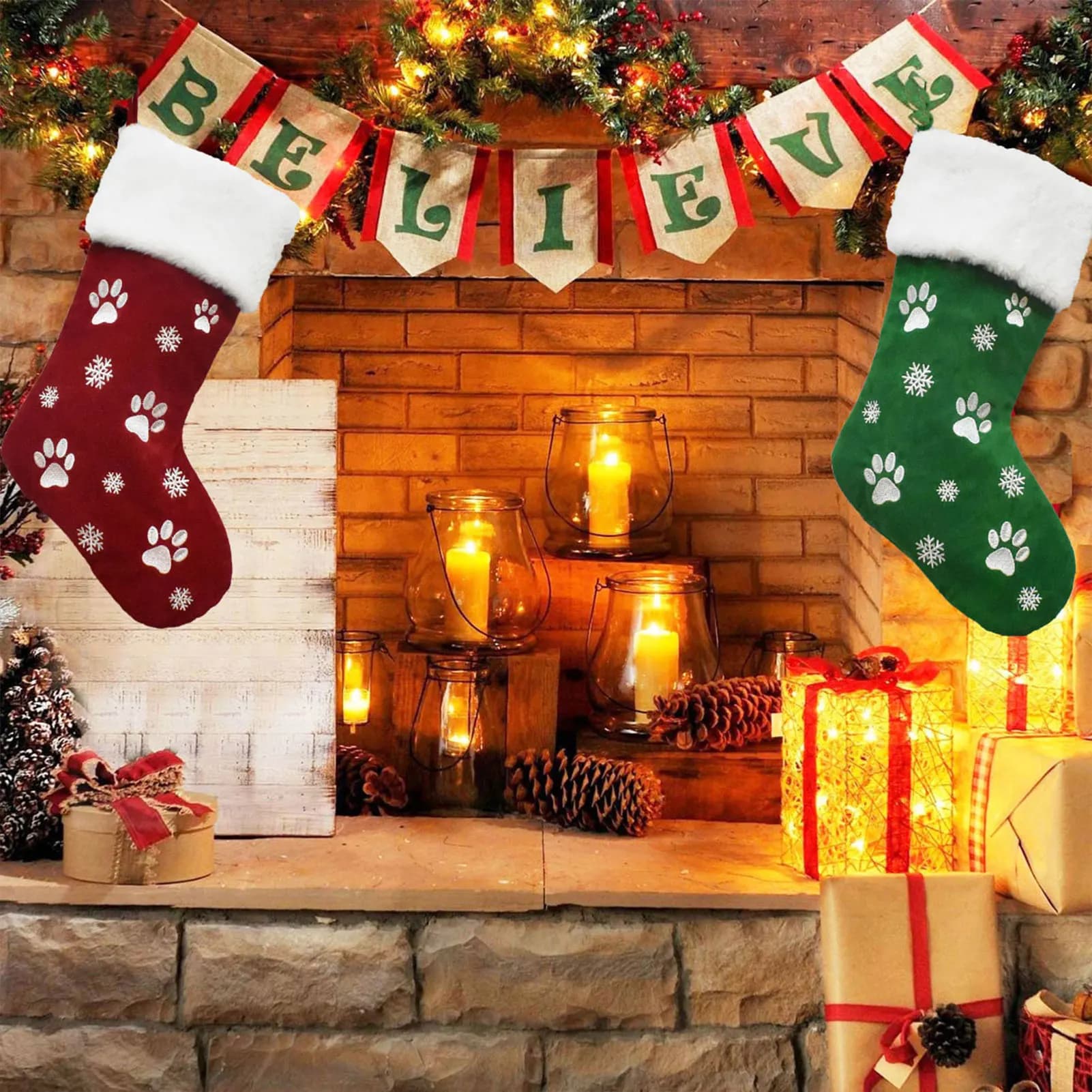 Plush Felt Christmas Stocking