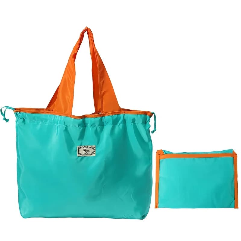 Foldable Reusable Shopping Bag with Drawstring