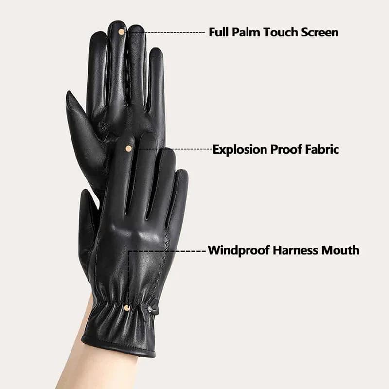 Women's Genuine Leather Winter Gloves