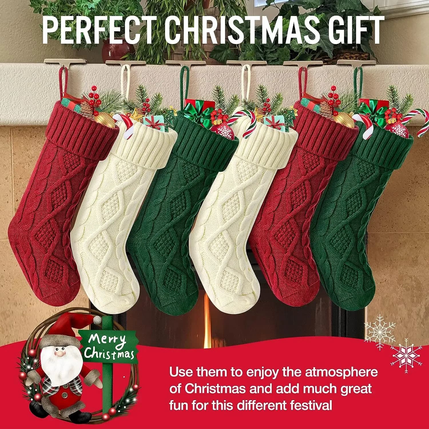 Large Knitted Christmas Stockings