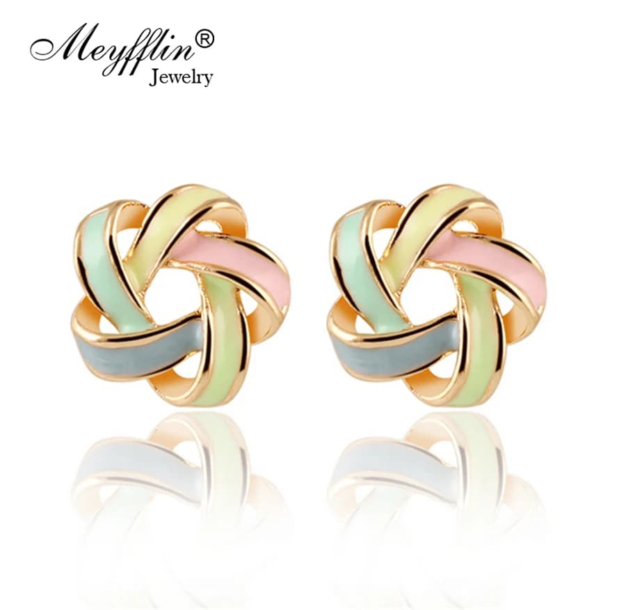 Enamel Flower Stud Earrings