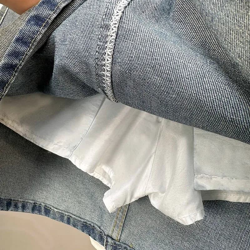 Women's Vintage High Waisted Denim Mini Skirt