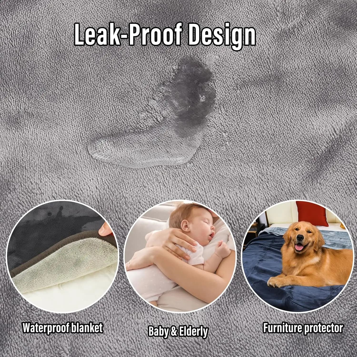 Reversible Waterproof Pet Blanket 50x70cm