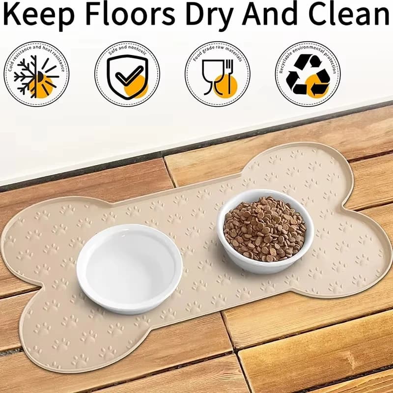 Anti-Slip Pet Feeder Mat with Raised Edges