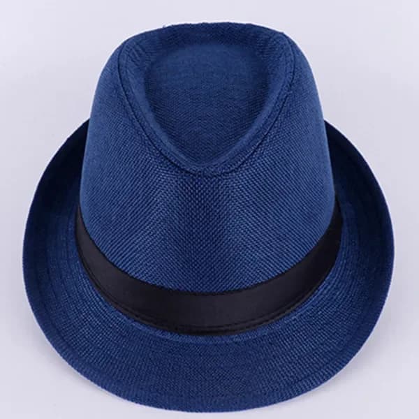 Men's Fedora Hat Cotton Linen Blend
