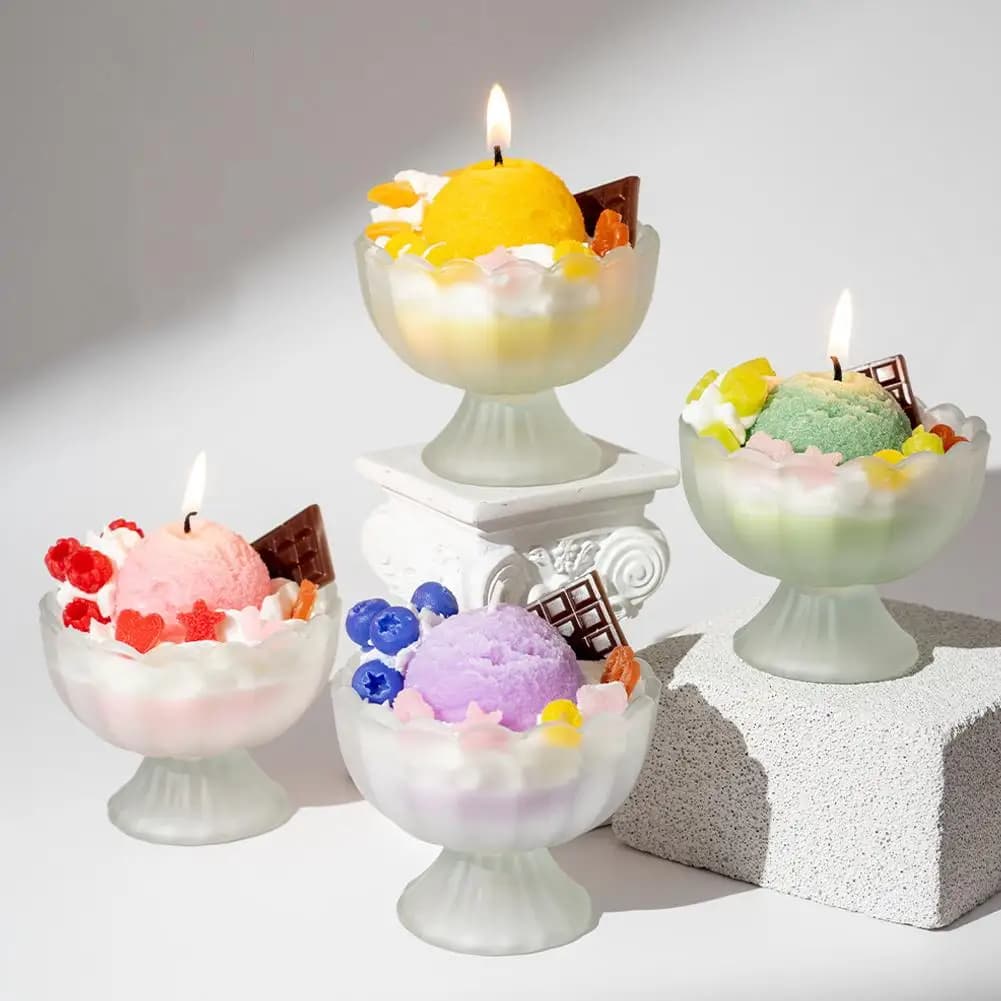 Ice Cream Scented Candle in Glass Jar