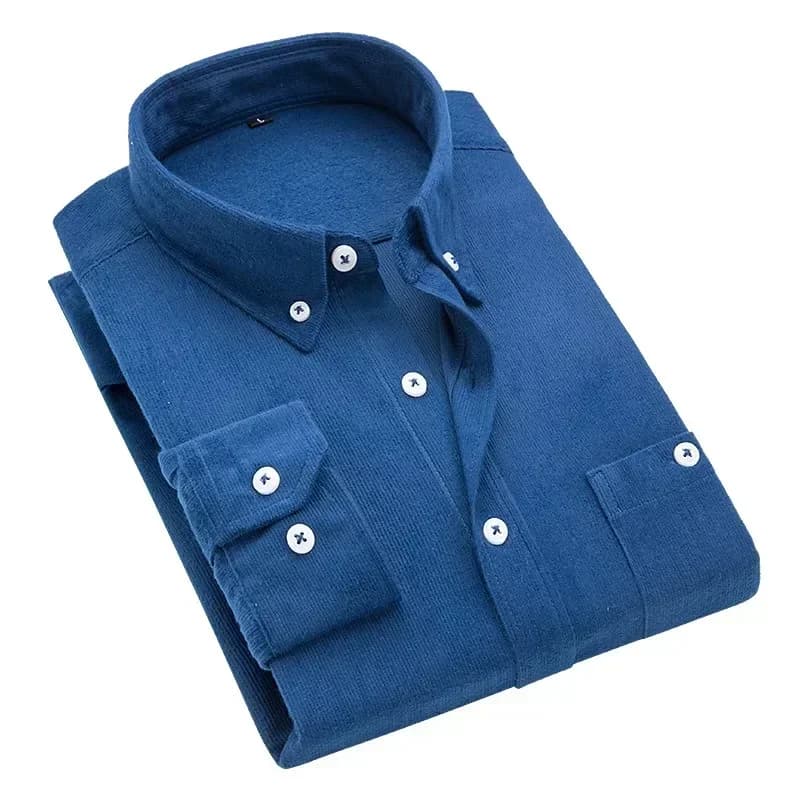 Men's Corduroy Striped Long Sleeve Shirt