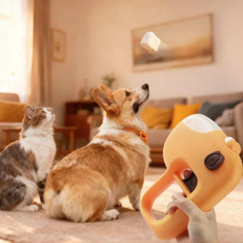 Automatic Pet Treat Launcher Dispenser