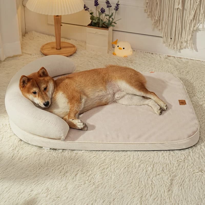 Sofa Dog Bed With Pillow Support Bolster