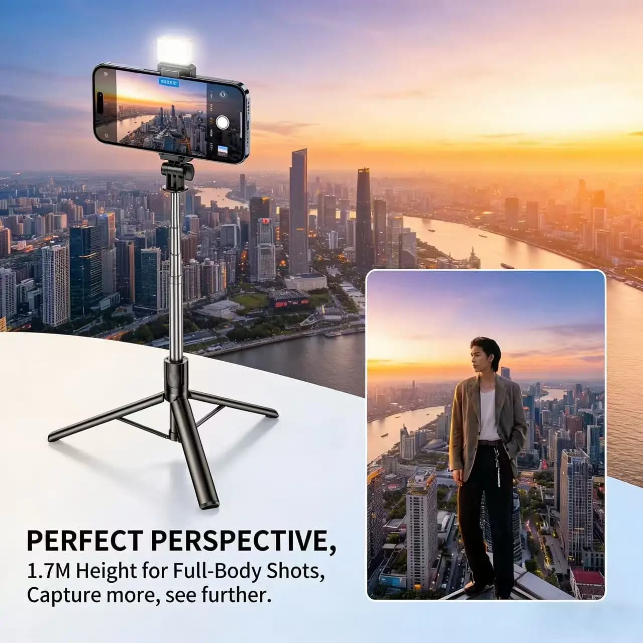 Mobile Phone Tripod Selfie Stick with Flexible Legs