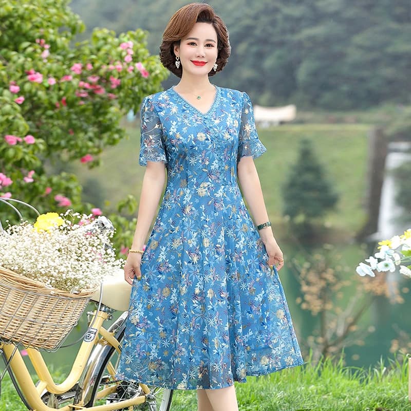 Women's Vintage Print Summer Dress