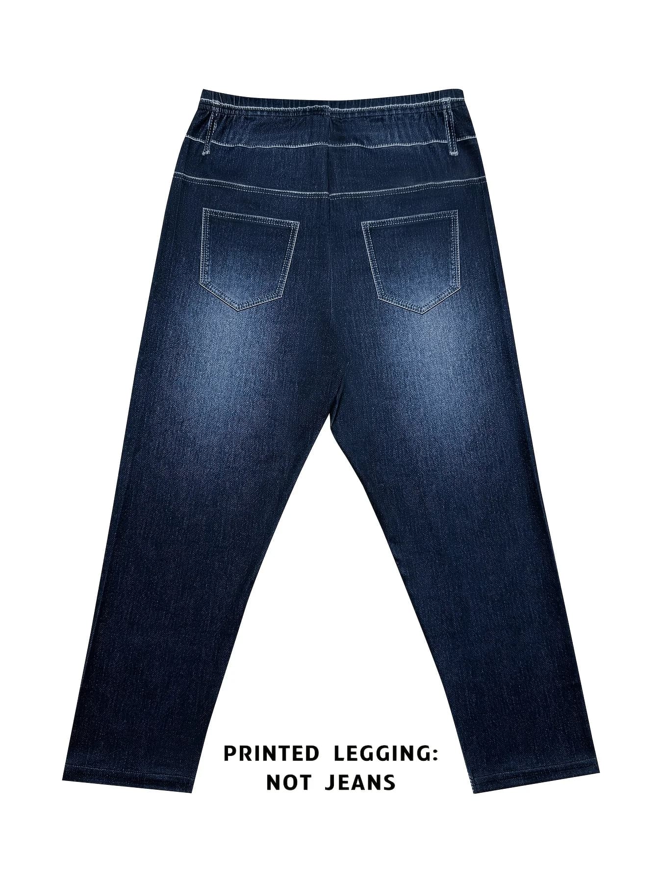 Women's Summer Capri Leggings with Denim Print