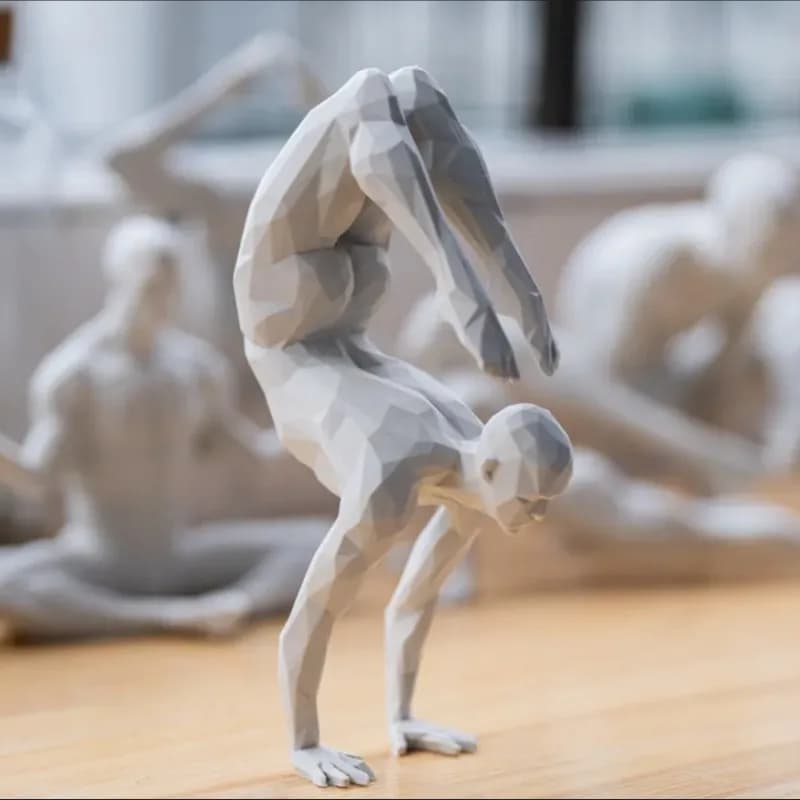 Yoga Man Figurine - Minimalist Home Decor Statue, Spiritual Accent for Living Room, Desktop, Bar & Gym Interiors,3D Printed