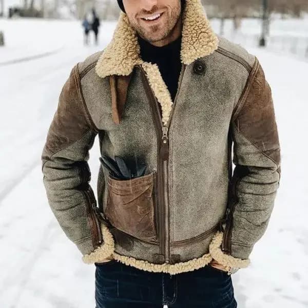 Men's Faux Leather Motorcycle Jacket