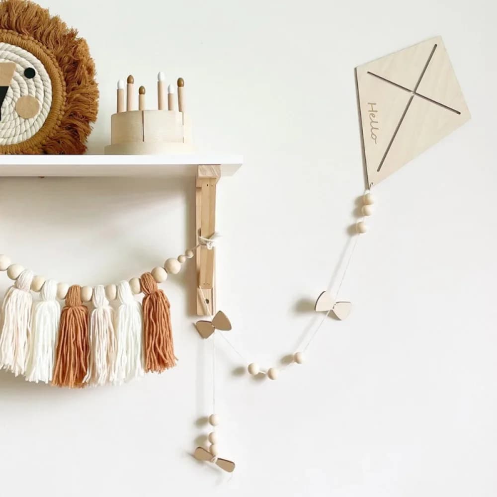Nordic style children's room wooden wall decoration Creative kite home wall decoration