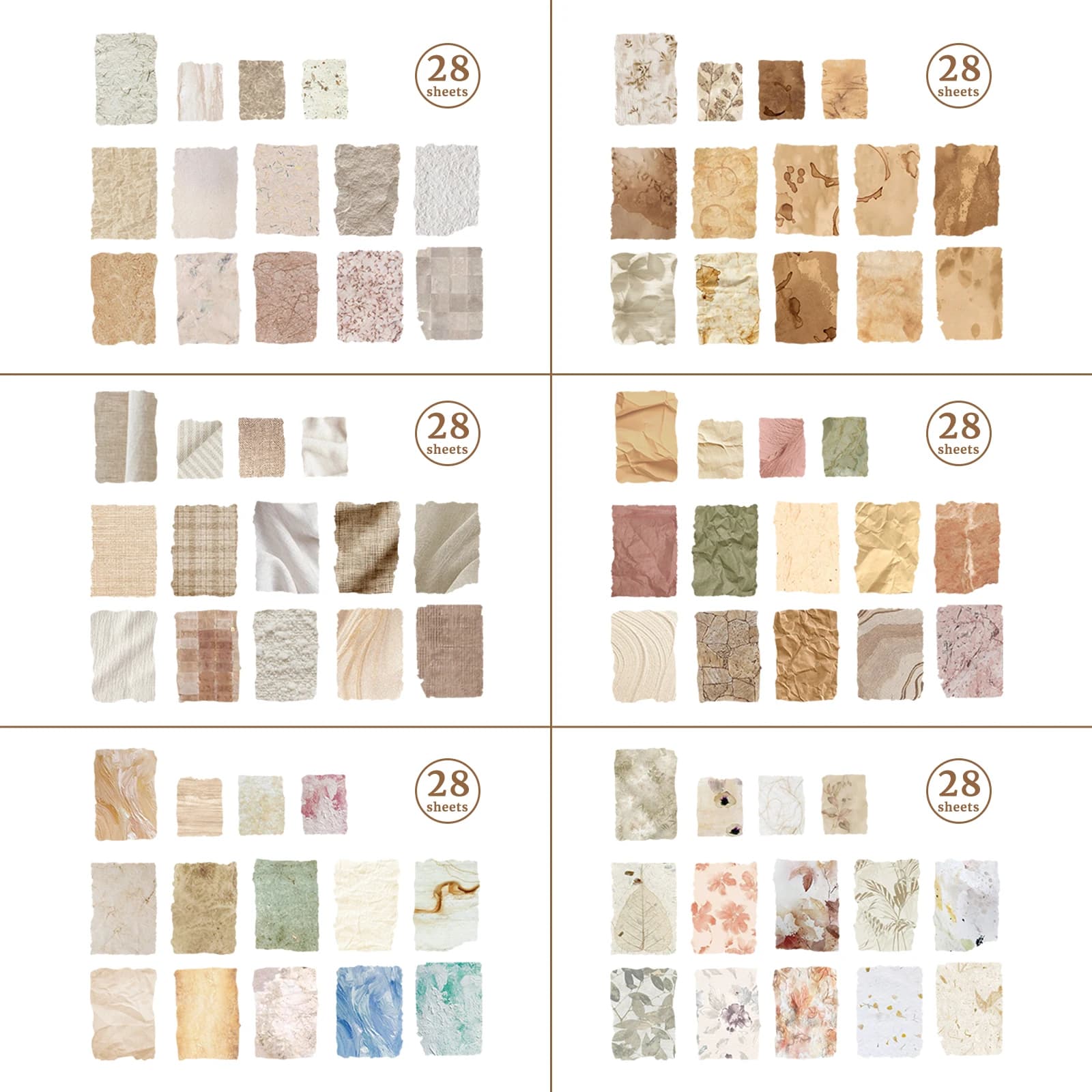 Vintage Texture Paper Pad for Scrapbooks and Journals