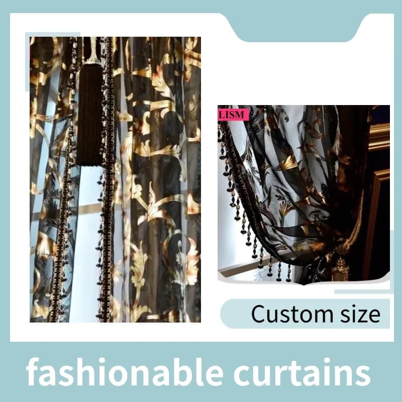 Blackout Curtain Panel with Retro Nature Print